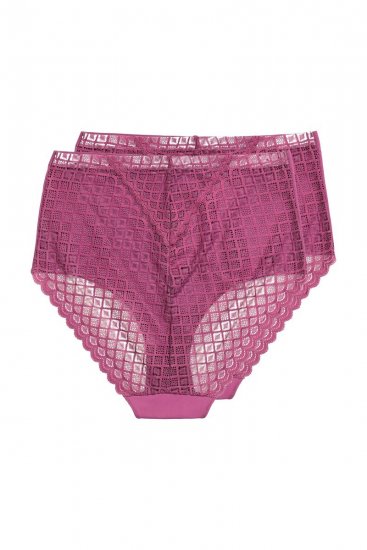 Ulla Popken 838675 Cuecas de cintura alta Roxo escuro - Cuecas - 