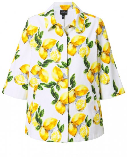 Ulla Popken 838952 Casaco Branco - Jaquetas - Casacos plus size para mulher
