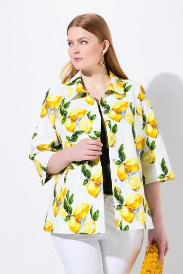 Ulla Popken 838952 Casaco Branco - Jaquetas - Casacos plus size para mulher
