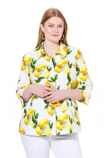 Ulla Popken 838952 Casaco Branco - Jaquetas - Casacos plus size para mulher