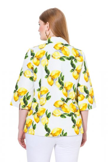 Ulla Popken 838952 Casaco Branco - Jaquetas - Casacos plus size para mulher
