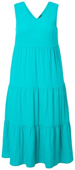 Ulla Popken 839135 Vestido comprido sem mangas Turquesa - Vestidos maxi - Vestidos maxi plus size para mulher