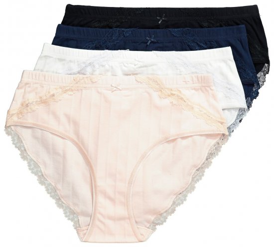 Ulla Popken 839167 Cuecas com renda pack de 4 Multicolor - Cuecas - 