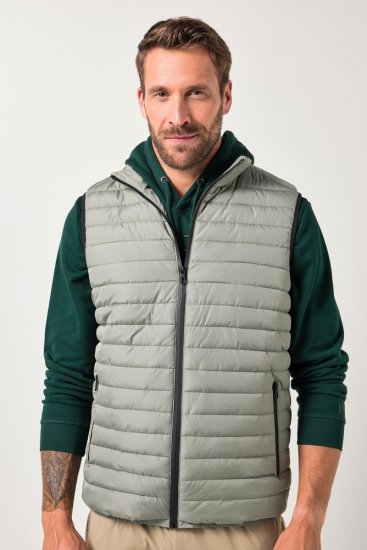 JAY-PI Lightly Quilted Vest with Stomach Fit Grey - Casacos - Casacos Homem Tamanhos Grandes