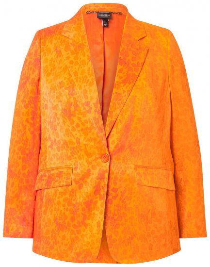 Ulla Popken 839607 Blazer de cetim estampado Laranja claro - Blazers e Coletes - Blazers em Tamanhos Grandes