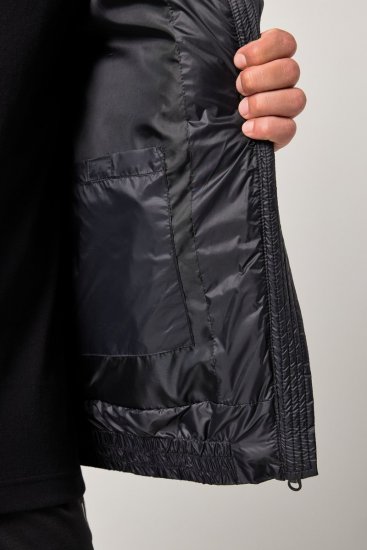 JAY-PI Lightly Quilted Jacket with a Hoodie Black - Casacos - Casacos Homem Tamanhos Grandes