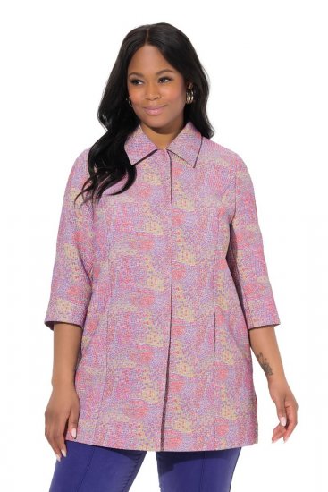 Ulla Popken 839708 Casaco Lilás - Jaquetas - Casacos plus size para mulher