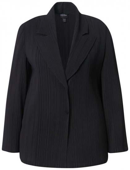 Ulla Popken 839843 Blazer plissado Preto - Blazers e Coletes - Blazers em Tamanhos Grandes