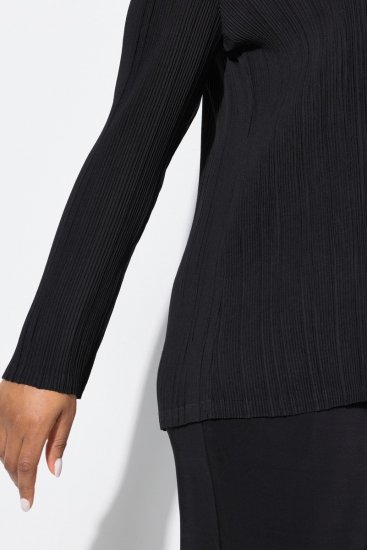 Ulla Popken 839843 Blazer plissado Preto - Blazers e Coletes - Blazers em Tamanhos Grandes