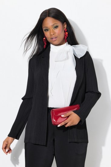 Ulla Popken 839843 Blazer plissado Preto - Blazers e Coletes - Blazers em Tamanhos Grandes