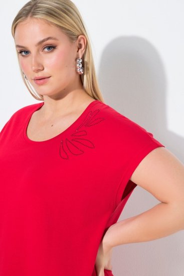 Ulla Popken 839896 Vestido de jersey com strass Rosa - Vestidos de noite - Vestidos de festa em tamanhos grandes