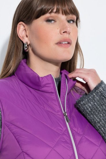Ulla Popken 840047 Colete acolchoado repelente à água Lilás - Coletes - 