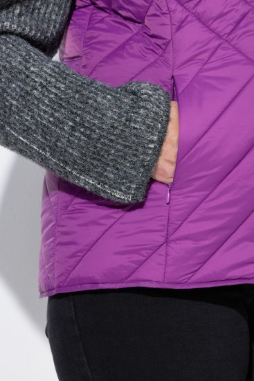Ulla Popken 840047 Colete acolchoado repelente à água Lilás - Coletes - 
