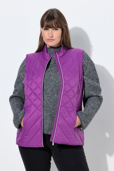 Ulla Popken 840047 Colete acolchoado repelente à água Lilás - Coletes - 