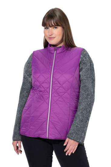 Ulla Popken 840047 Colete acolchoado repelente à água Lilás - Coletes - 