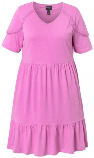Ulla Popken 840115 Vestido de jersey de manga curta Rosa - Vestidos em jersey - 