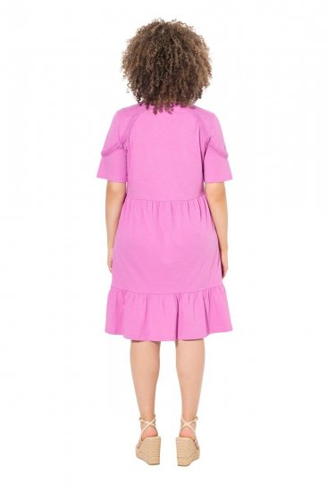Ulla Popken 840115 Vestido de jersey de manga curta Rosa - Vestidos em jersey - 