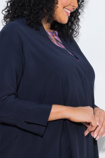 Ulla Popken 840210 Casaco de malha Azul-marinho - Cardigans - Casacos de malha femininos plus size