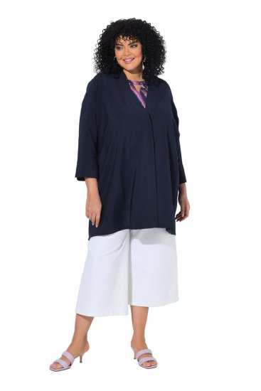 Ulla Popken 840210 Casaco de malha Azul-marinho - Cardigans - Casacos de malha femininos plus size