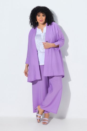 Ulla Popken 840210 Casaco de malha Lilás - Cardigans - Casacos de malha femininos plus size