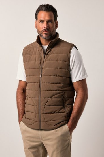 JP1880 840619 Colete levemente acolchoado Castanho acinzentado - Casacos - Casacos Homem Tamanhos Grandes