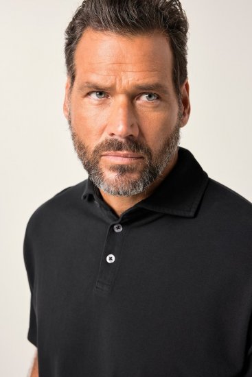 JP1880 Polo Shirt Pique Vintage Black - Pólos - Pólos Tamanhos Grandes Homem