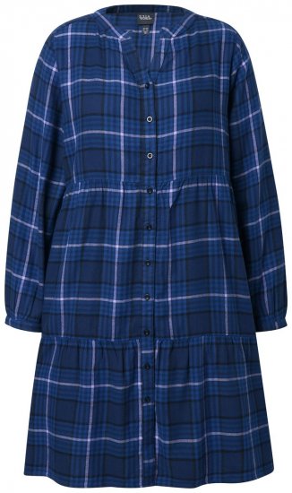 Ulla Popken 840929 Vestido aos quadrados Azul-marinho - Vestidos midi - Vestidos Midi Tamanhos Grandes