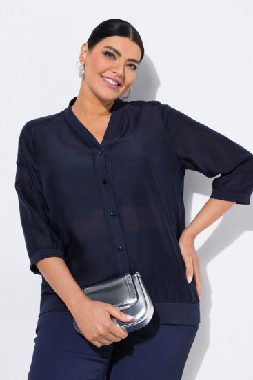 Ulla Popken 841127 Blusa Azul-marinho - Blusas - Blusas Plus Size para o Dia a Dia