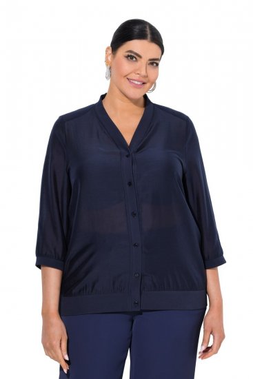 Ulla Popken 841127 Blusa Azul-marinho - Blusas - Blusas Plus Size para o Dia a Dia