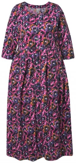 Ulla Popken 841219 Vestido comprido floral Roxo escuro - Vestidos maxi - Vestidos maxi plus size para mulher