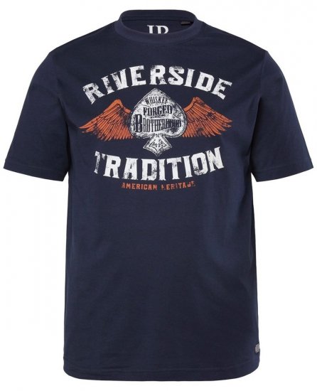 JP1880 T-Shirt Short Sleeve Chest Print Navy - T-shirts - T-shirts Homem Tamanhos Grandes