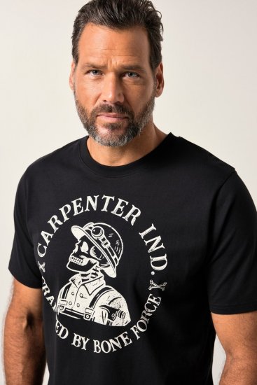 JP1880 T-Shirt Chest Print Bone Force Black - T-shirts - T-shirts Homem Tamanhos Grandes