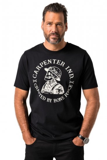 JP1880 T-Shirt Chest Print Bone Force Black - T-shirts - T-shirts Homem Tamanhos Grandes