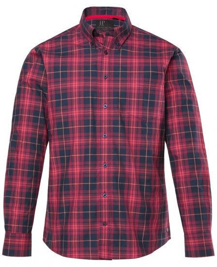 JP1880 Checked Shirt Long Sleeve Red - Camisas - Camisas Homem Tamanhos Grandes