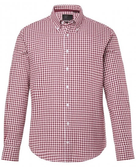 JP1880 Checked Flannel Shirt Long Sleeve Light Red - Camisas - Camisas Homem Tamanhos Grandes
