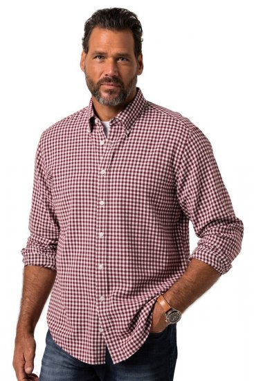 JP1880 Checked Flannel Shirt Long Sleeve Light Red - Camisas - Camisas Homem Tamanhos Grandes