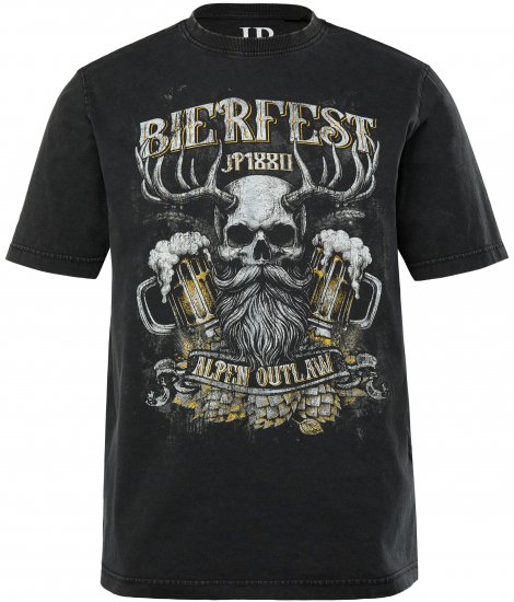 JP1880 Beer Festival Design Vintage Looking T-Shirt Black - T-shirts - T-shirts Homem Tamanhos Grandes