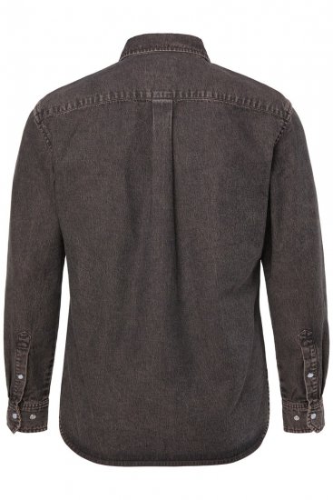 JP1880 Denim Shirt Flexnamic Dark Brown - Camisas - Camisas Homem Tamanhos Grandes