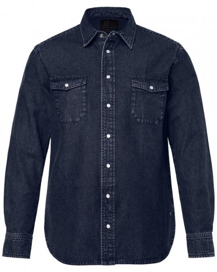 JP1880 Denim Shirt Flexnamic Long Sleeve Navy - Camisas - Camisas Homem Tamanhos Grandes