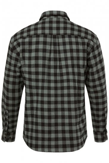JP1880 Checked Flannel Shirt Long Sleeve Eucalyptus Green - Camisas - Camisas Homem Tamanhos Grandes