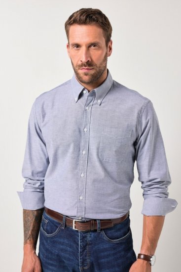 JP1880 Oxford Shirt Long Sleeve Denim Blue - Camisas - Camisas Homem Tamanhos Grandes