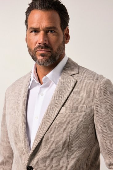JP1880 Jacket Business Checked Beige - Fatos - Fatos de Homem Tamanhos Grandes