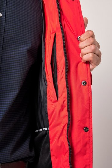 JP1880 Parka Quilted Faux Fur Hood Red - Casacos - Casacos Homem Tamanhos Grandes
