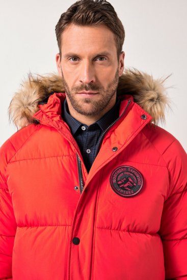 JP1880 Parka Quilted Faux Fur Hood Red - Casacos - Casacos Homem Tamanhos Grandes
