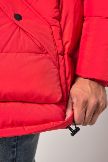JP1880 Parka Quilted Faux Fur Hood Red - Casacos - Casacos Homem Tamanhos Grandes