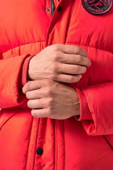 JP1880 Parka Quilted Faux Fur Hood Red - Casacos - Casacos Homem Tamanhos Grandes
