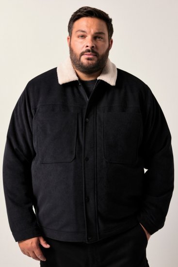 Men+ 545 Casaco com gola teddy Preto - Casacos - Casacos Homem Tamanhos Grandes