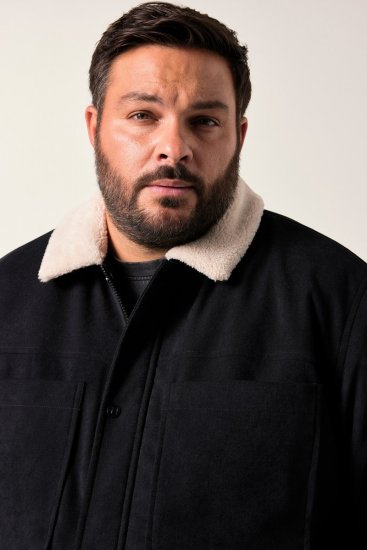 Men+ 545 Casaco com gola teddy Preto - Casacos - Casacos Homem Tamanhos Grandes