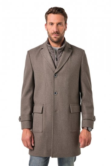 JP1880 Coat Flexnamic Quilted Insert Grey TALL - TALL casacos - Casacos TALL para homens altos