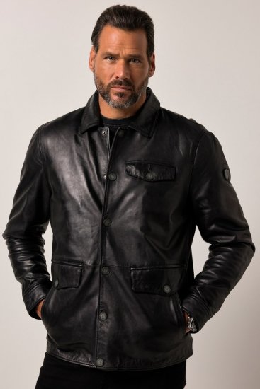 JP1880 Leather Jacket Finest Lamb Nappa Black - Casacos - Casacos Homem Tamanhos Grandes